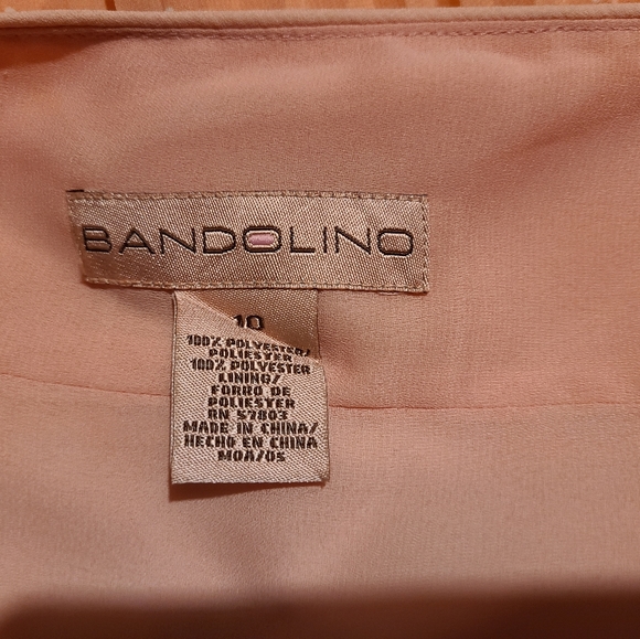 Coral w/ small white polka dots, Halter dress with small pleating. - Picture 6 of 6